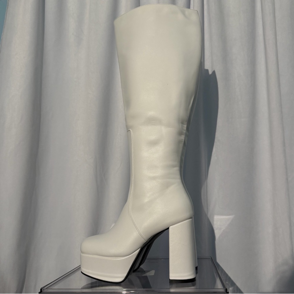 White Platform GoGo Boots